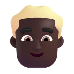 Man: Dark Skin Tone, Blond Hair Microsoft 3D Fluent