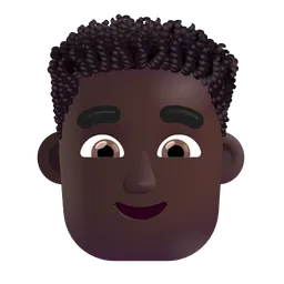 남자: 어두운 피부 톤, 곱슬머리 Microsoft 3D Fluent