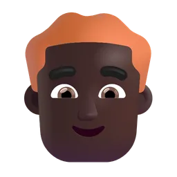 Man: Dark Skin Tone, Red Hair Microsoft 3D Fluent