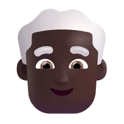 Man: Dark Skin Tone, White Hair Microsoft 3D Fluent