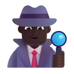 Man Detective: Dark Skin Tone Microsoft 3D Fluent