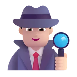 남자 탐정: 밝은 피부 톤 Microsoft 3D Fluent