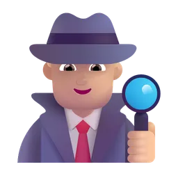 남자 탐정: 중간 밝은 피부 톤 Microsoft 3D Fluent