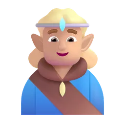 Man Elf: Medium-Light Skin Tone Microsoft 3D Fluent