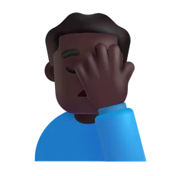 Man Facepalming: Dark Skin Tone Microsoft 3D Fluent