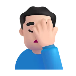 남자 얼굴 손바닥: 밝은 피부 톤 Microsoft 3D Fluent