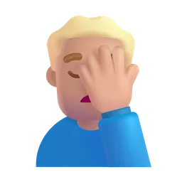 남자 얼굴 손바닥: 중간 밝은 피부 톤 Microsoft 3D Fluent