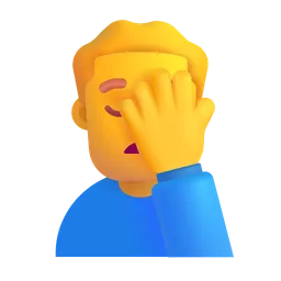 Man Facepalming Microsoft 3D Fluent