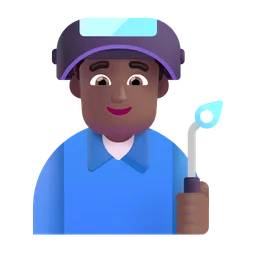 Man Factory Worker: Medium-Dark Skin Tone Microsoft 3D Fluent