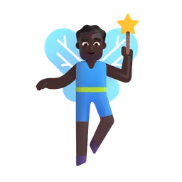Man Fairy: Dark Skin Tone Microsoft 3D Fluent