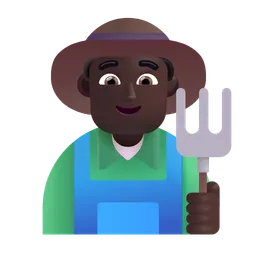 남자 농부: 어두운 피부 톤 Microsoft 3D Fluent