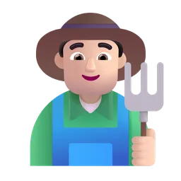 남자 농부: 밝은 피부 톤 Microsoft 3D Fluent