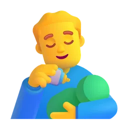 아기에게 젖을 먹이는 남자 Microsoft 3D Fluent