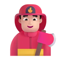 Man Firefighter: Light Skin Tone Microsoft 3D Fluent