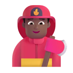 Man Firefighter: Medium-Dark Skin Tone Microsoft 3D Fluent