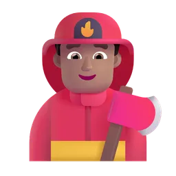 Man Firefighter: Medium Skin Tone Microsoft 3D Fluent