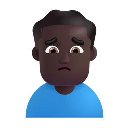 Man Frowning: Dark Skin Tone Microsoft 3D Fluent