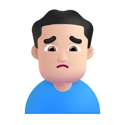 찡그린 남자: 밝은 피부 톤 Microsoft 3D Fluent