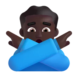 Man Gesturing No: Dark Skin Tone Microsoft 3D Fluent