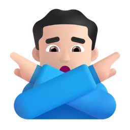 Man Gesturing No: Light Skin Tone Microsoft 3D Fluent