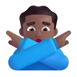 Man Gesturing No: Medium-Dark Skin Tone Microsoft 3D Fluent