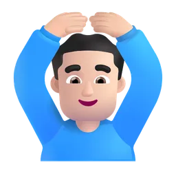 Man Gesturing OK: Light Skin Tone Microsoft 3D Fluent