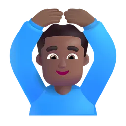 Man Gesturing OK: Medium-Dark Skin Tone Microsoft 3D Fluent