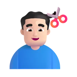 머리를 자르는 남자: 밝은 피부 톤 Microsoft 3D Fluent