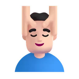 마사지를 받는 남자: 밝은 피부 톤 Microsoft 3D Fluent