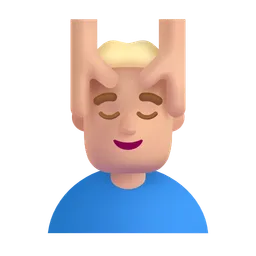 마사지를 받는 남자: 중간 정도의 밝은 피부 톤 Microsoft 3D Fluent