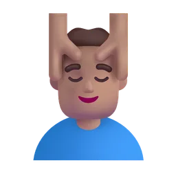 Man Getting Massage: Medium Skin Tone Microsoft 3D Fluent
