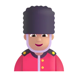 Man Guard: Medium-Light Skin Tone Microsoft 3D Fluent