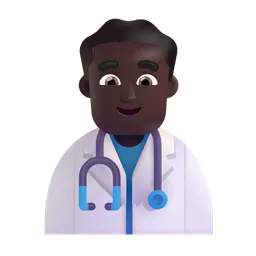 Man Health Worker: Dark Skin Tone Microsoft 3D Fluent