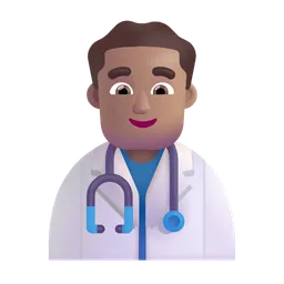 Man Health Worker: Medium Skin Tone Microsoft 3D Fluent