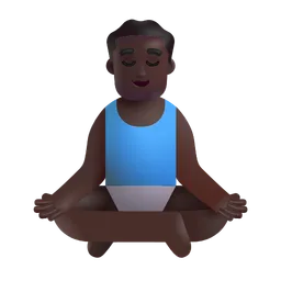 연꽃 자세의 남자: 어두운 피부 톤 Microsoft 3D Fluent