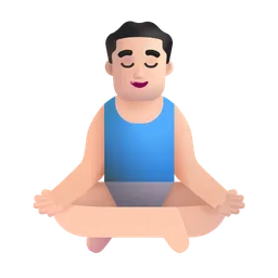 Man in Lotus Position: Light Skin Tone Microsoft 3D Fluent