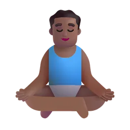 연꽃 자세의 남자: 중간 어두운 피부 톤 Microsoft 3D Fluent