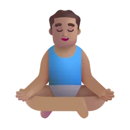 연꽃 자세의 남자: 중간 피부 톤 Microsoft 3D Fluent