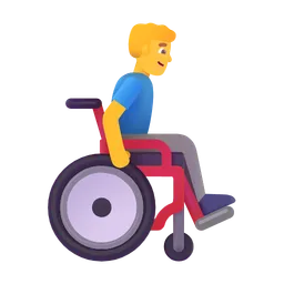 Man in Manual Wheelchair Facing Right Microsoft 3D Fluent
