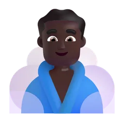 Man in Steamy Room: Dark Skin Tone Microsoft 3D Fluent