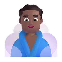 Man in Steamy Room: Medium-Dark Skin Tone Microsoft 3D Fluent