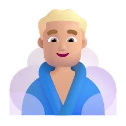 Man in Steamy Room: Medium-Light Skin Tone Microsoft 3D Fluent