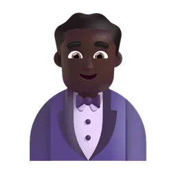 Man in Tuxedo: Dark Skin Tone Microsoft 3D Fluent
