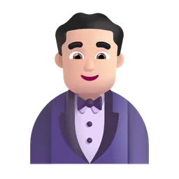 턱시도를 입은 남자: 밝은 피부 톤 Microsoft 3D Fluent
