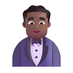 턱시도를 입은 남자: 중간 정도의 어두운 피부 톤 Microsoft 3D Fluent