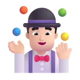 Man Juggling: Light Skin Tone Microsoft 3D Fluent