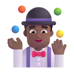 Man Juggling: Medium-Dark Skin Tone Microsoft 3D Fluent