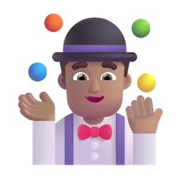 Man Juggling: Medium Skin Tone Microsoft 3D Fluent