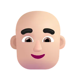 남자: 밝은 피부 톤, 대머리 Microsoft 3D Fluent