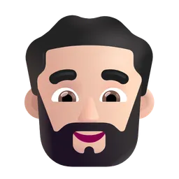 Man: Light Skin Tone, Beard Microsoft 3D Fluent